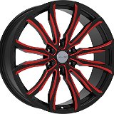 Borghini B32 Black Red Milled 6 Lug wheel